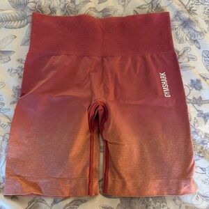 Gymshark pink and orange ombré biker shorts
